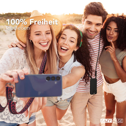 Samsung Galaxy S25 Plus Handykette mit verstellbarem Boho Trageriemen Set 