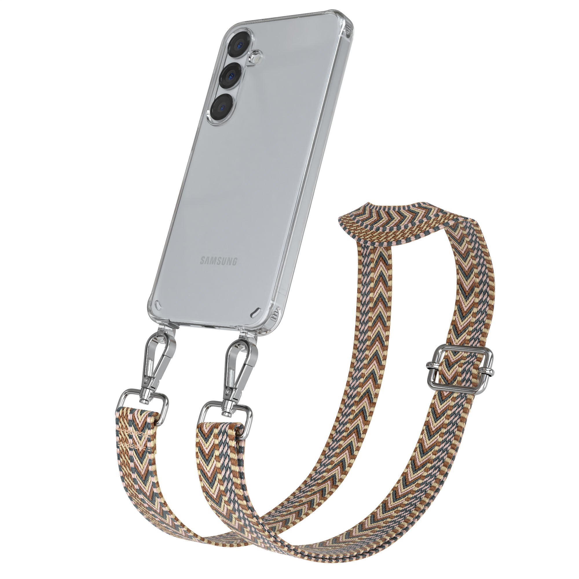 Samsung Galaxy S25 Plus Handykette mit verstellbarem Boho Trageriemen Set 