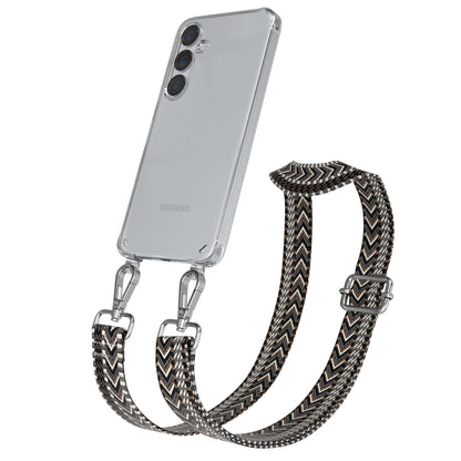 Samsung Galaxy S25 Plus Handykette mit verstellbarem Boho Trageriemen Set 