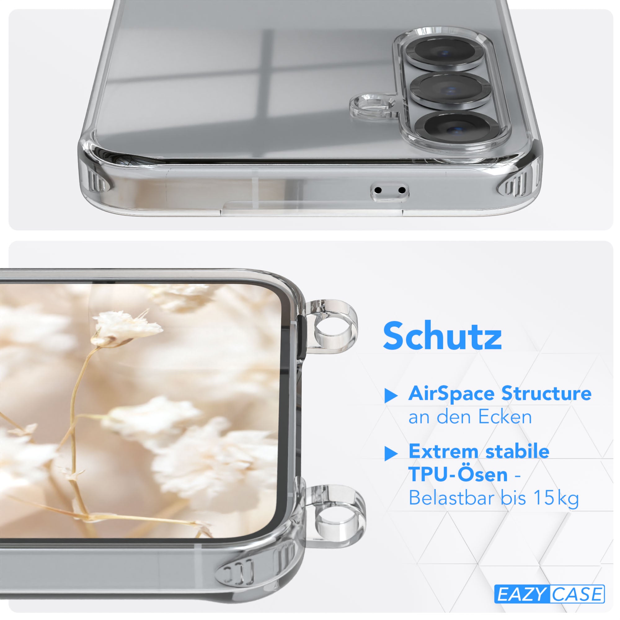 Samsung Galaxy S25 Plus Handykette mit verstellbarem Boho Trageriemen Set 