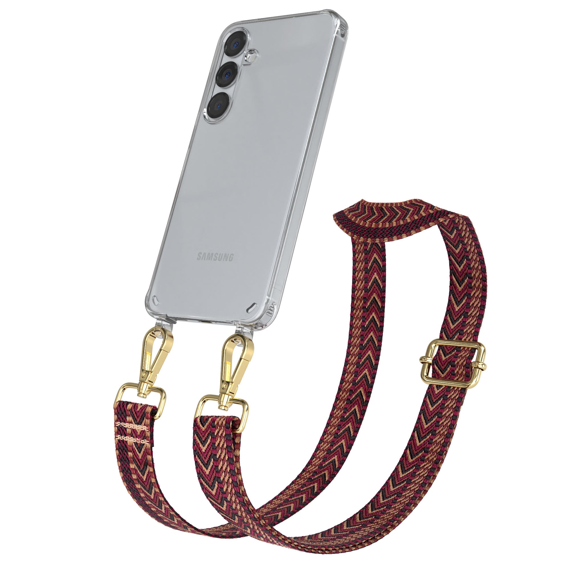 Samsung Galaxy S25 Plus Handykette mit verstellbarem Boho Trageriemen Set 