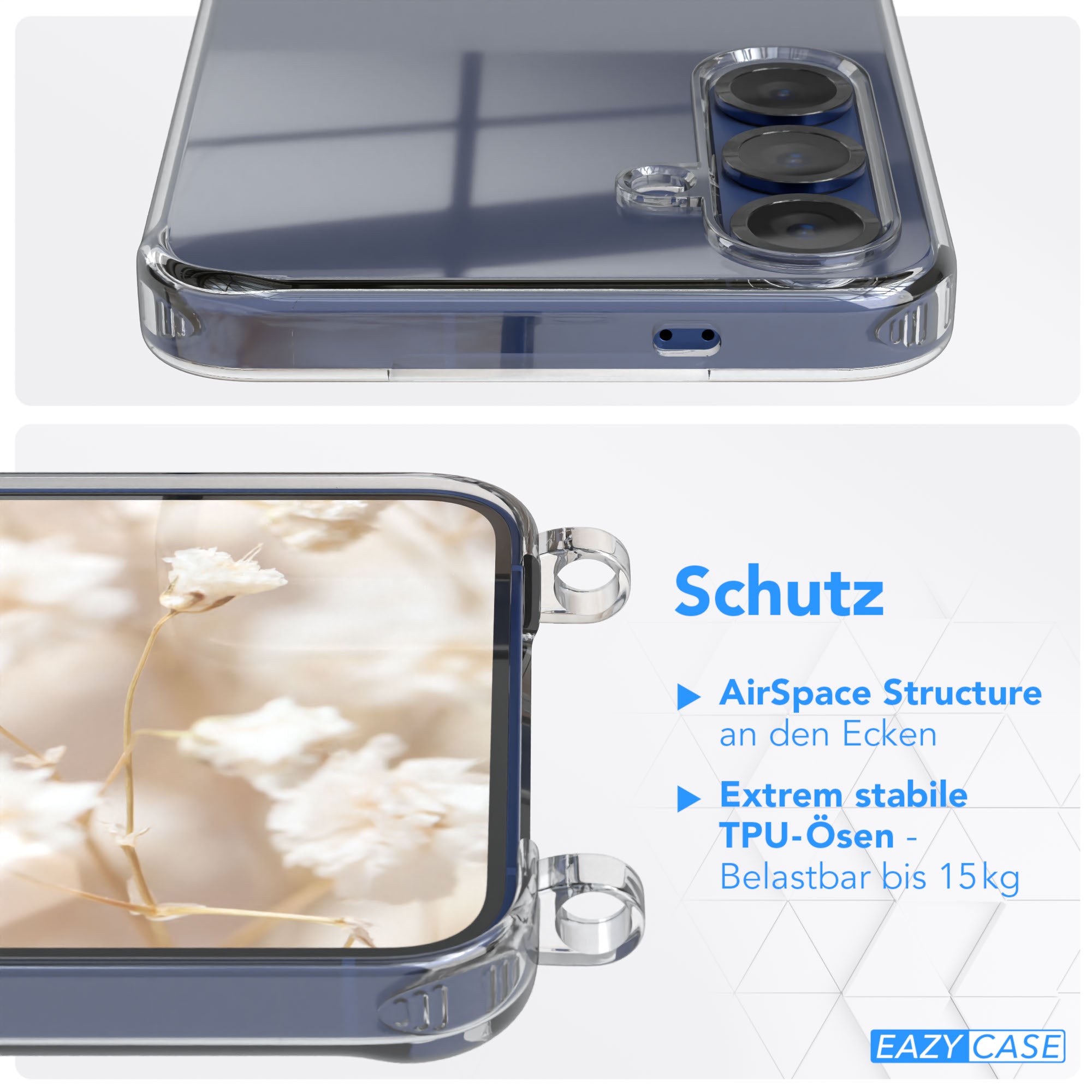 Samsung Galaxy S25 Plus Handykette mit verstellbarem Boho Trageriemen Set 