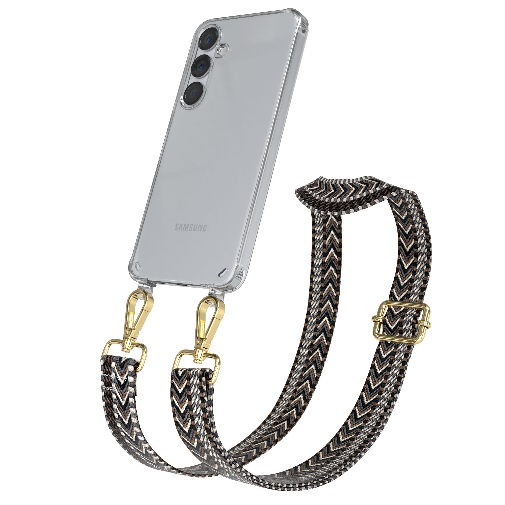 Samsung Galaxy S25 Plus Handykette mit verstellbarem Boho Trageriemen Set 