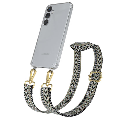 Samsung Galaxy S25 Plus Handykette mit verstellbarem Boho Trageriemen Set 