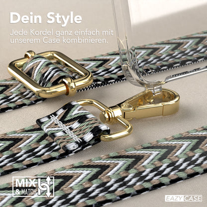 Samsung Galaxy S25 Plus Handykette mit verstellbarem Boho Trageriemen Set 