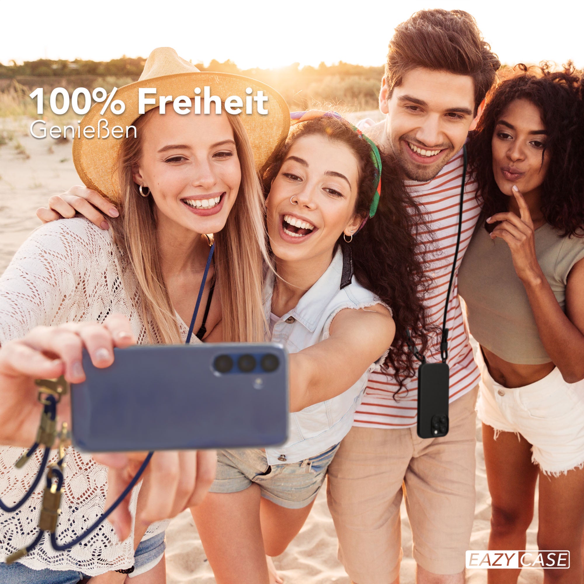 Galaxy S25 Plus Hülle + Kordel mit Karabinern