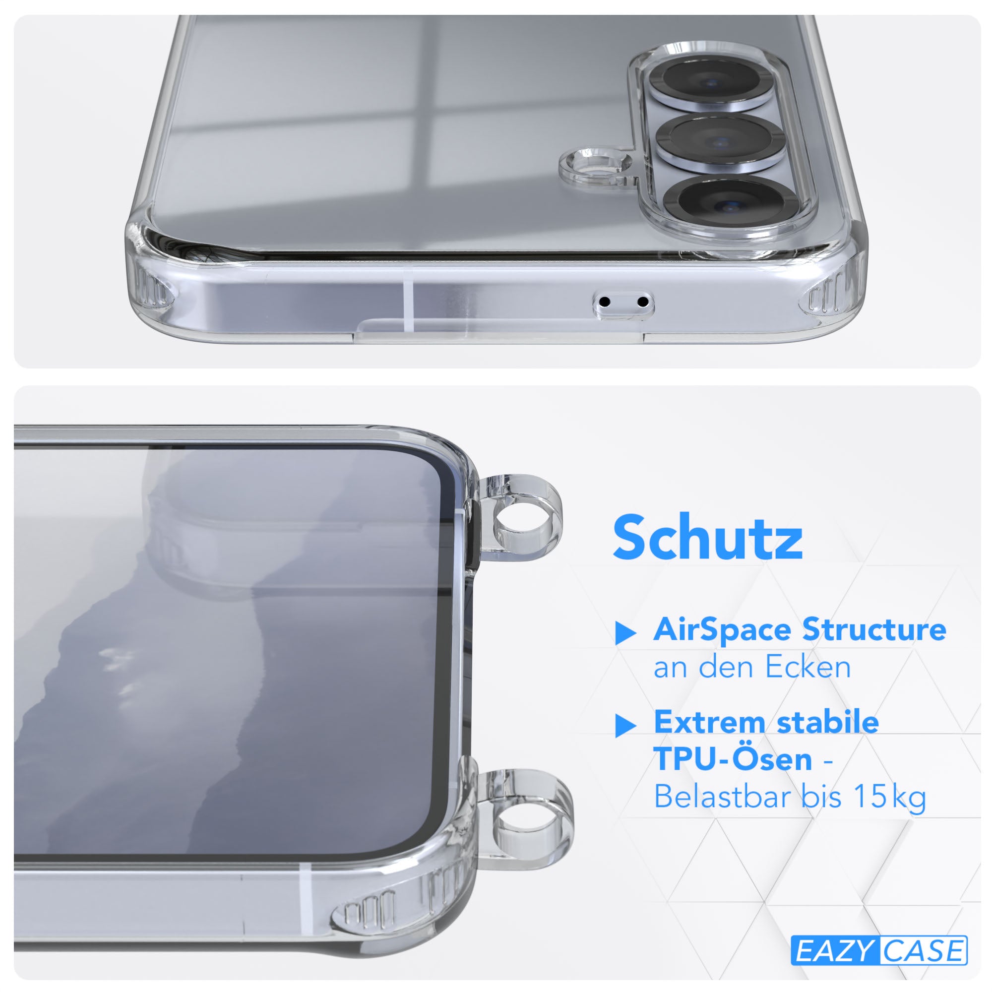 Galaxy S25 Plus transparente Hülle + Kordel