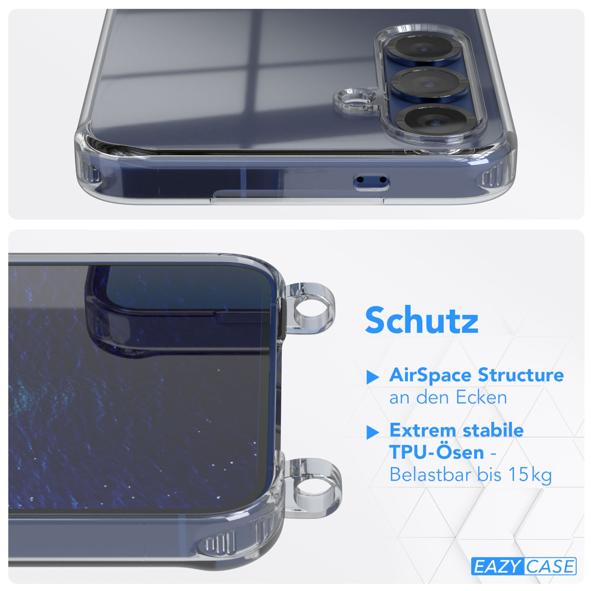 Galaxy S25 Plus transparente Hülle + Kordel