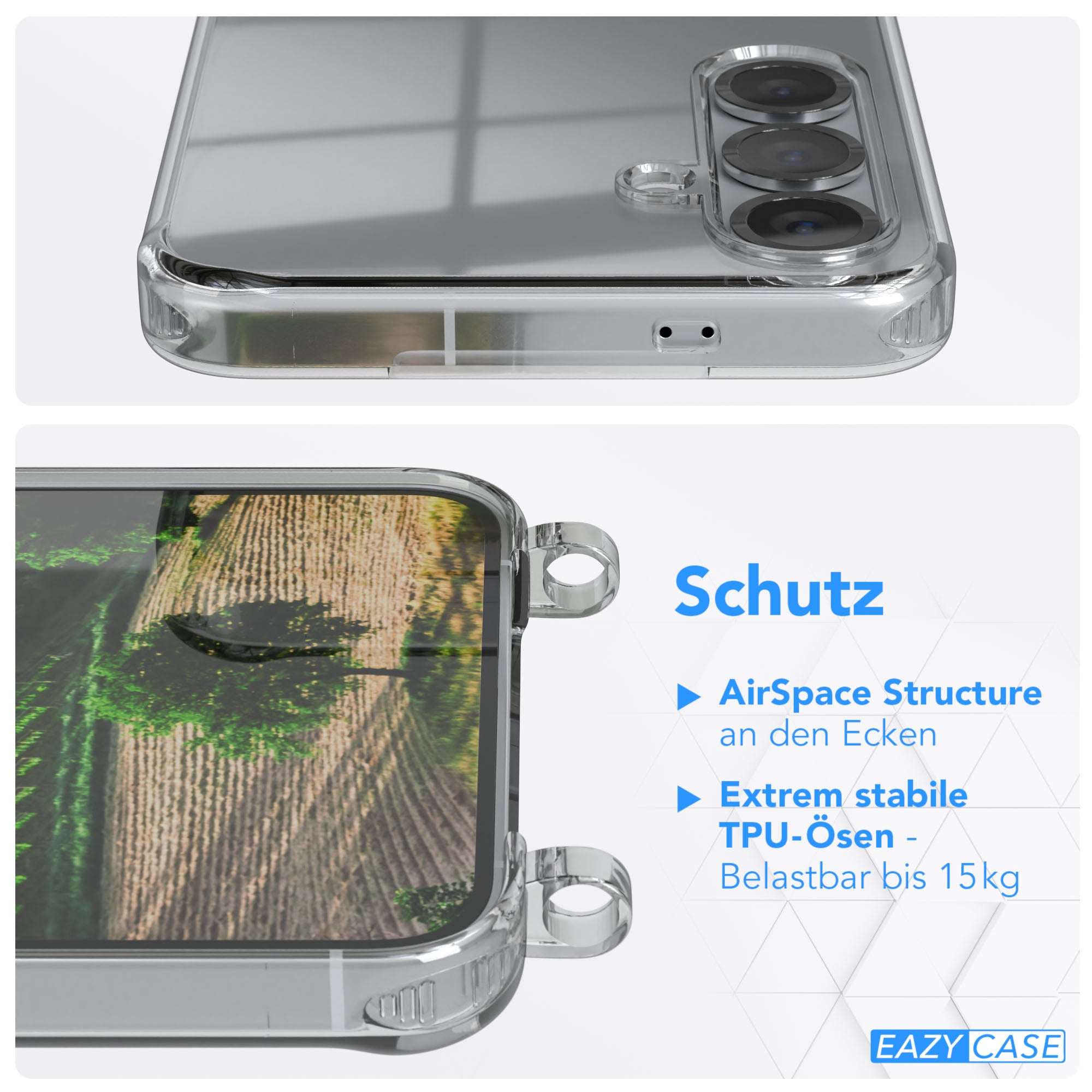 Galaxy S25 Plus transparente Hülle + Kordel