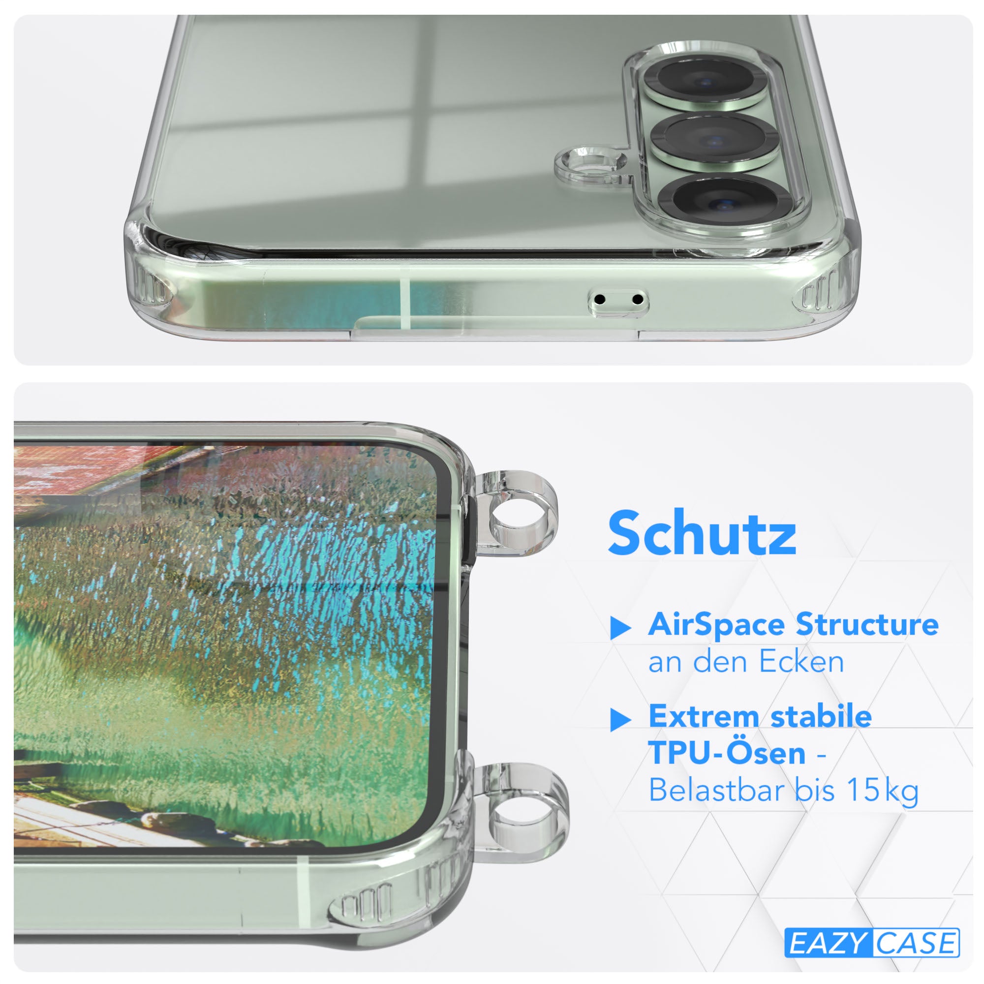 Galaxy S25 Plus transparente Hülle + Kordel