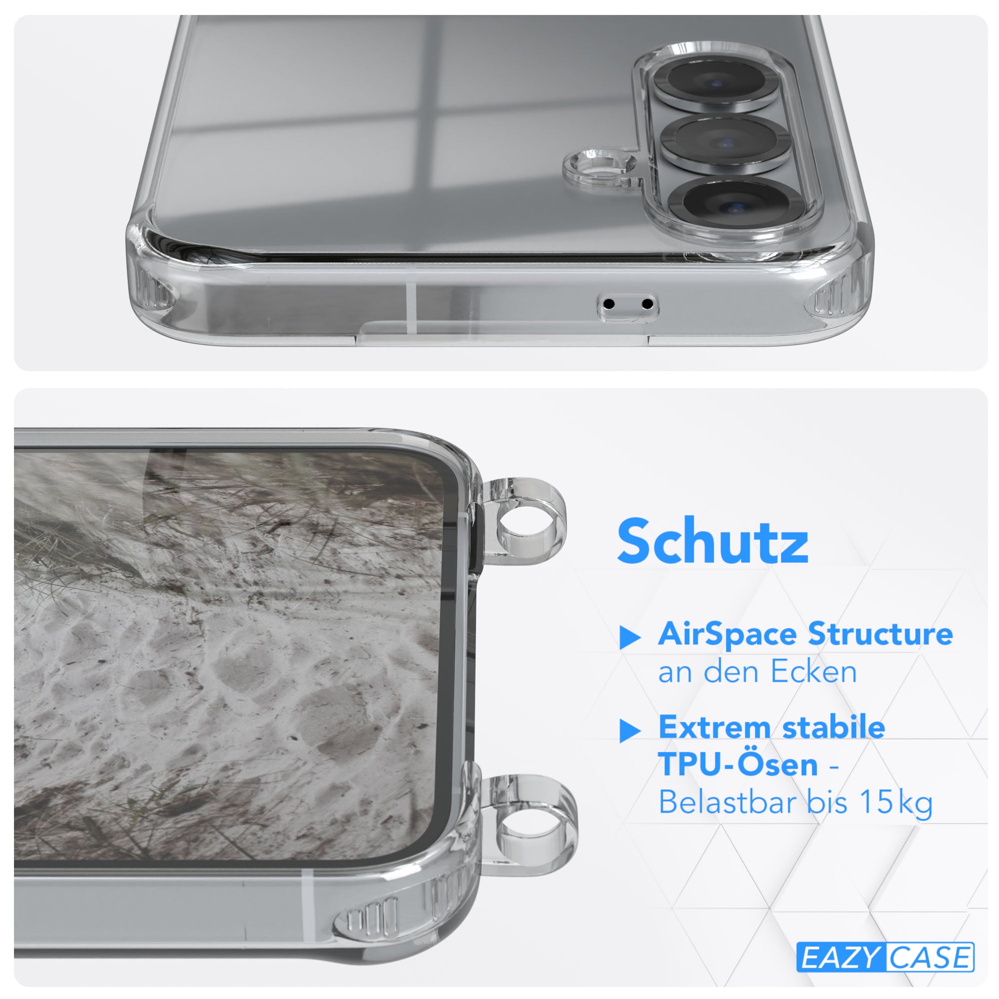 Galaxy S25 Plus transparente Hülle + Kordel