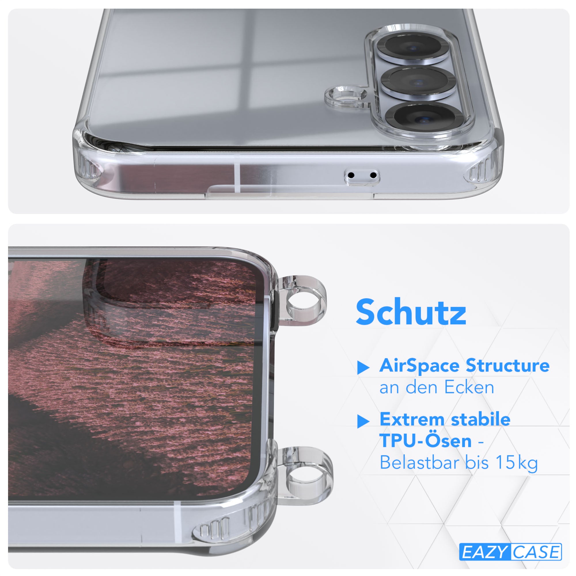 Galaxy S25 Plus transparente Hülle + Kordel