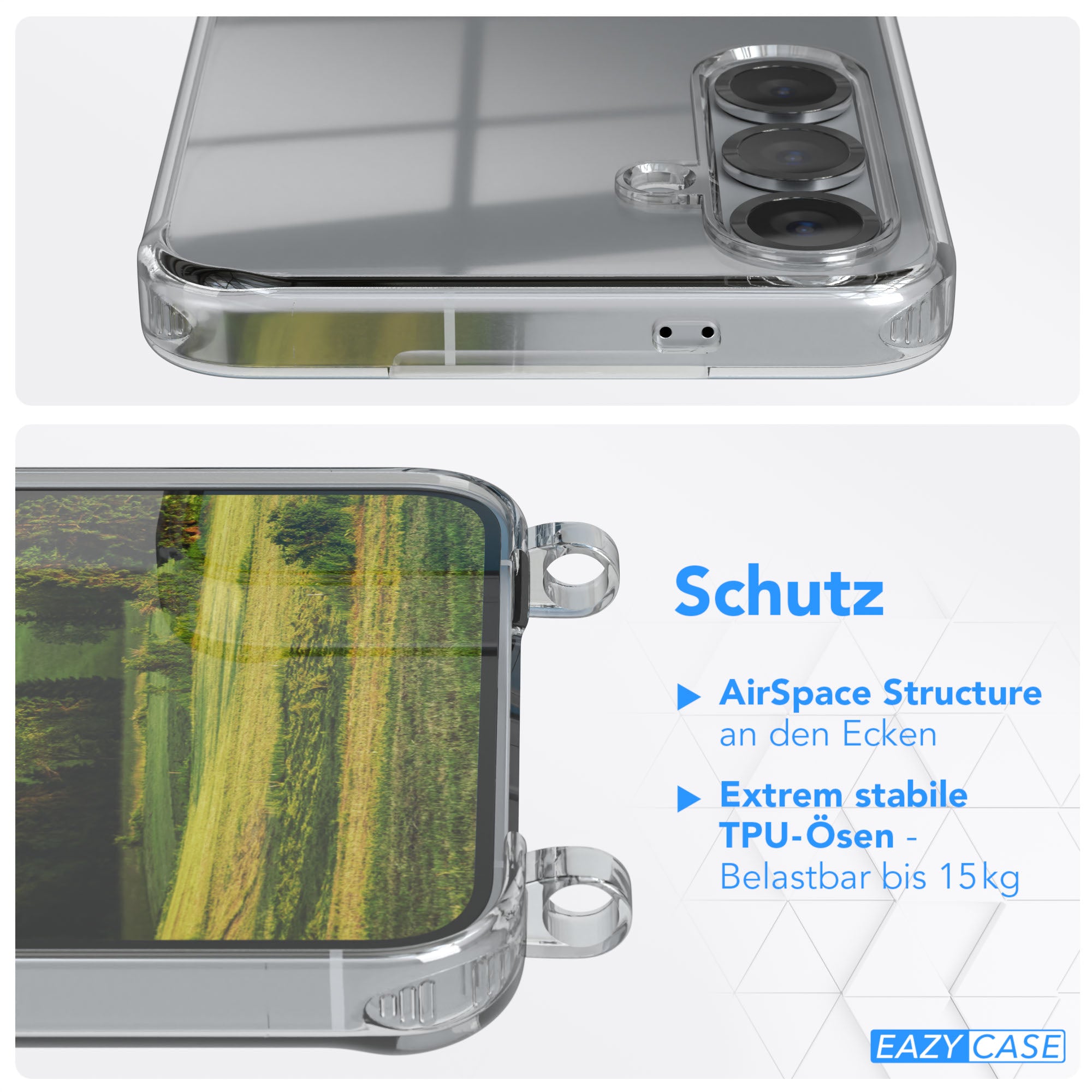 Galaxy S25 Plus transparente Hülle + Kordel