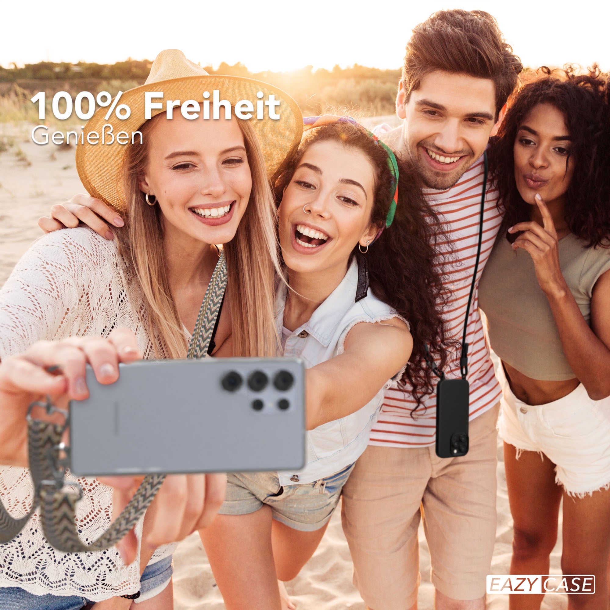 Samsung Galaxy S25 Ultra Handykette mit Boho Band zum Umhängen 