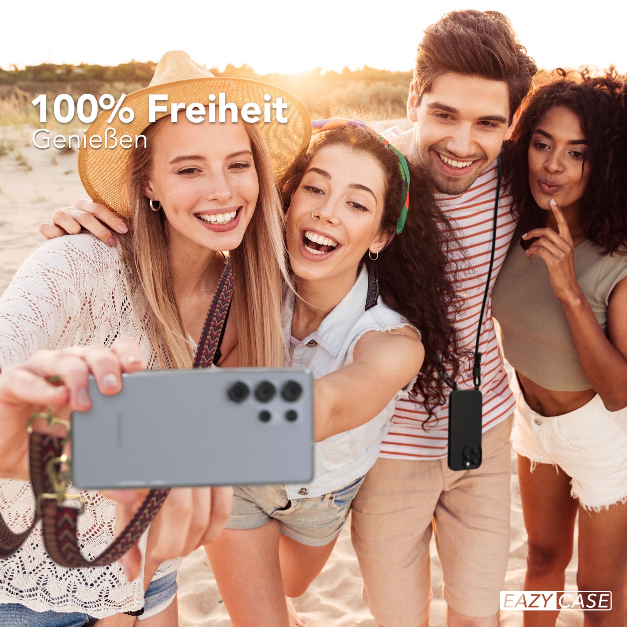 Samsung Galaxy S25 Ultra Handykette mit Boho Band zum Umhängen 