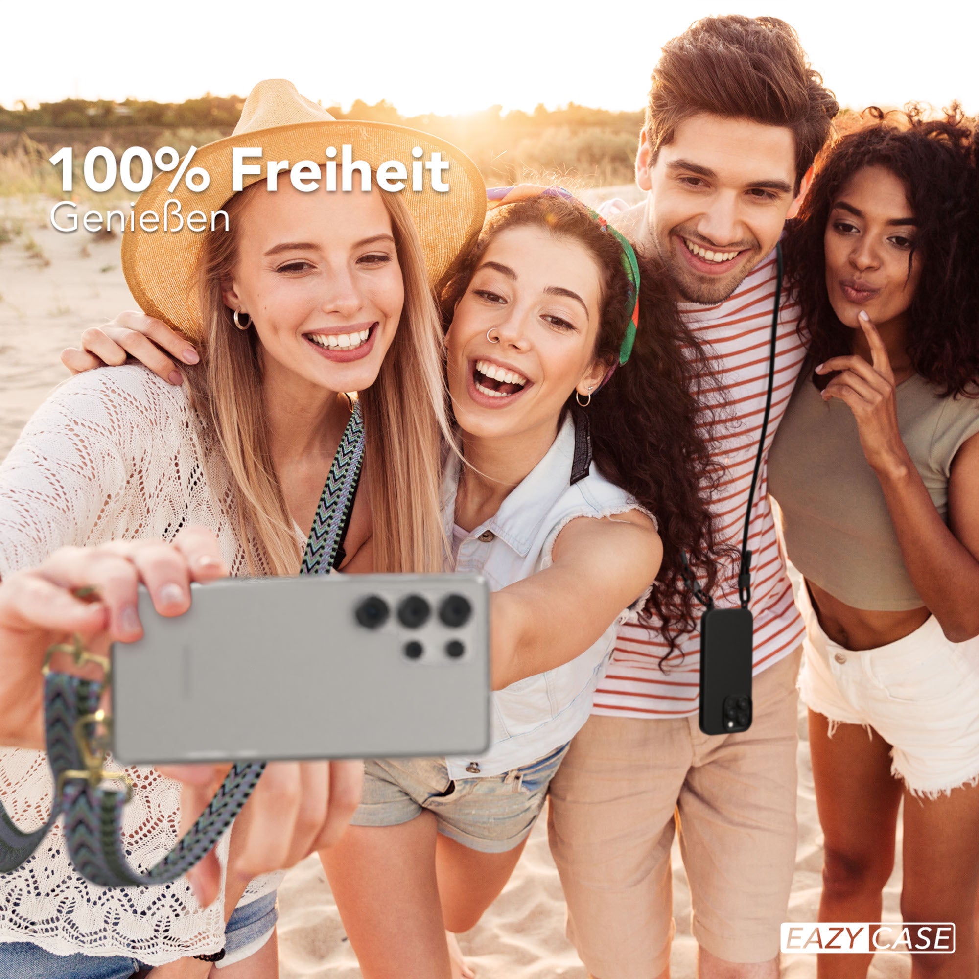 Samsung Galaxy S25 Ultra Handykette mit Boho Band zum Umhängen 