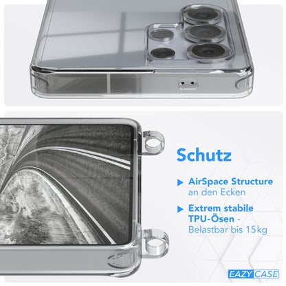 Galaxy S25 Ultra Hülle + Kordel mit Karabinern
