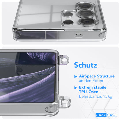 Galaxy S25 Ultra Hülle + Kordel mit Karabinern