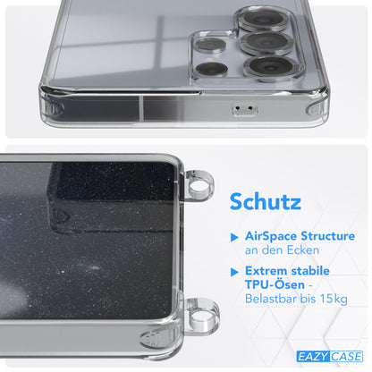 Galaxy S25 Ultra Hülle + Kordel mit Karabinern