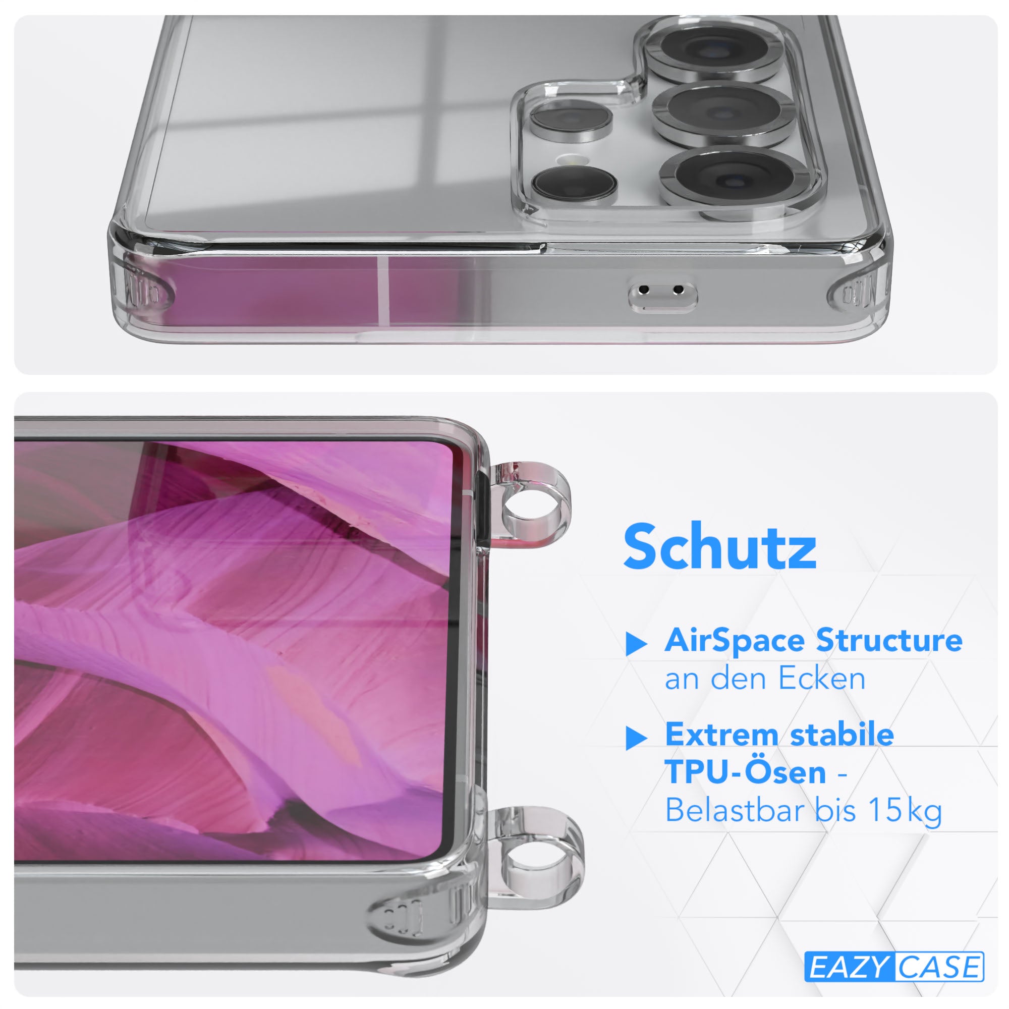 Galaxy S25 Ultra transparente Hülle + Kordel