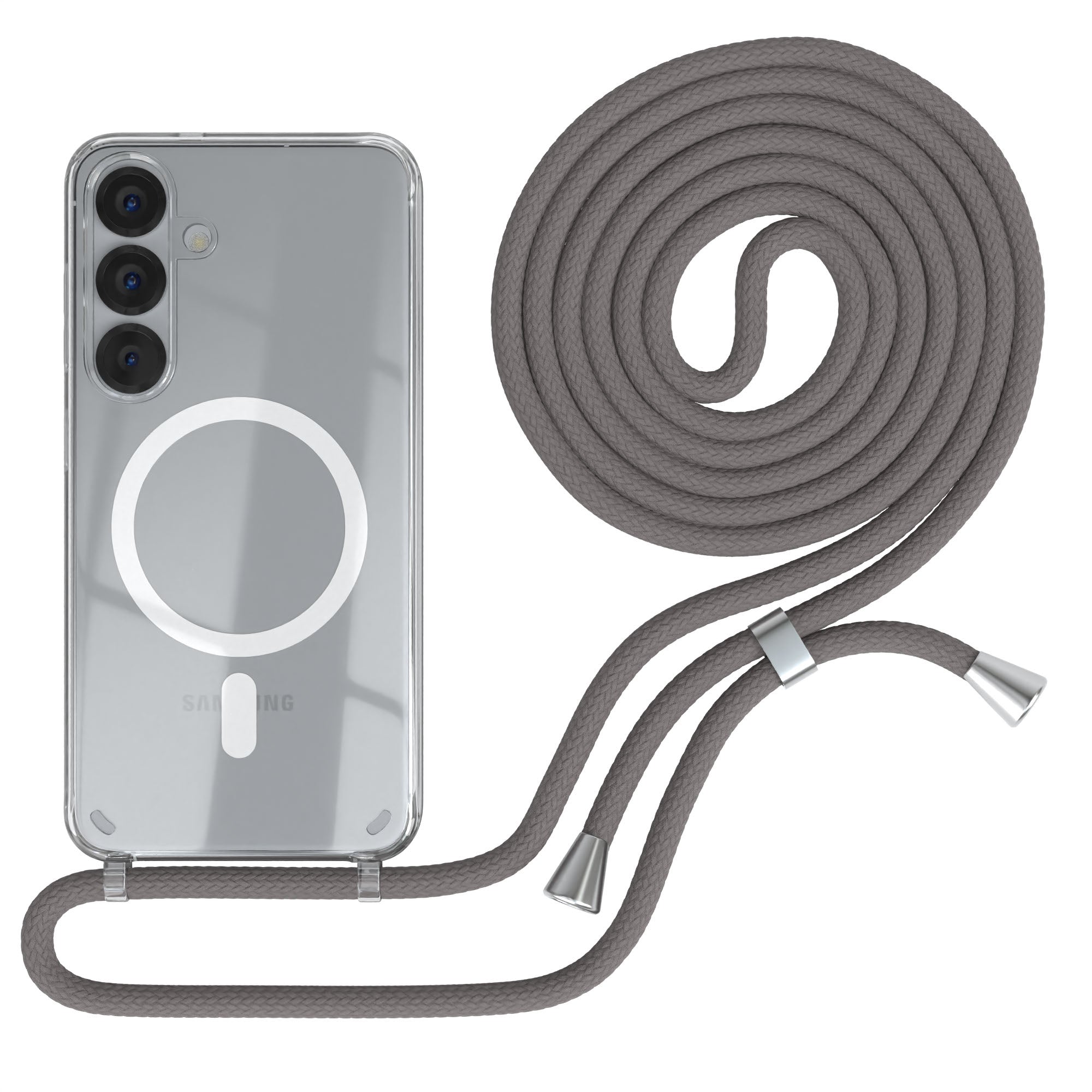Galaxy S25 transparente Hülle + Kordel mit MagSafe