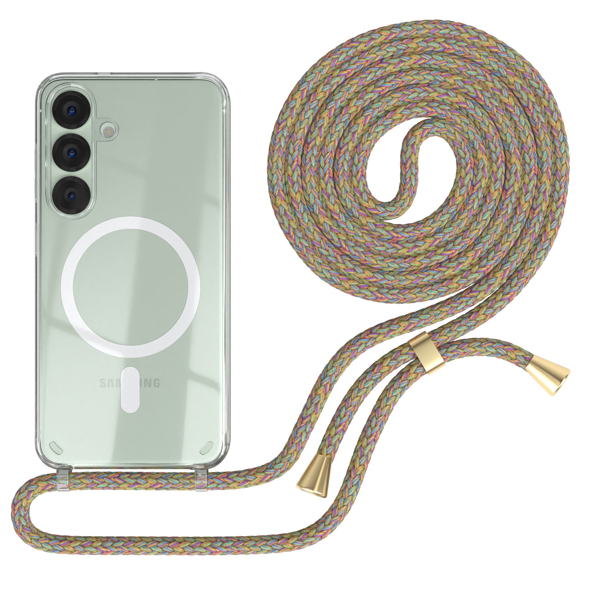 Galaxy S25 transparente Hülle + Kordel mit MagSafe