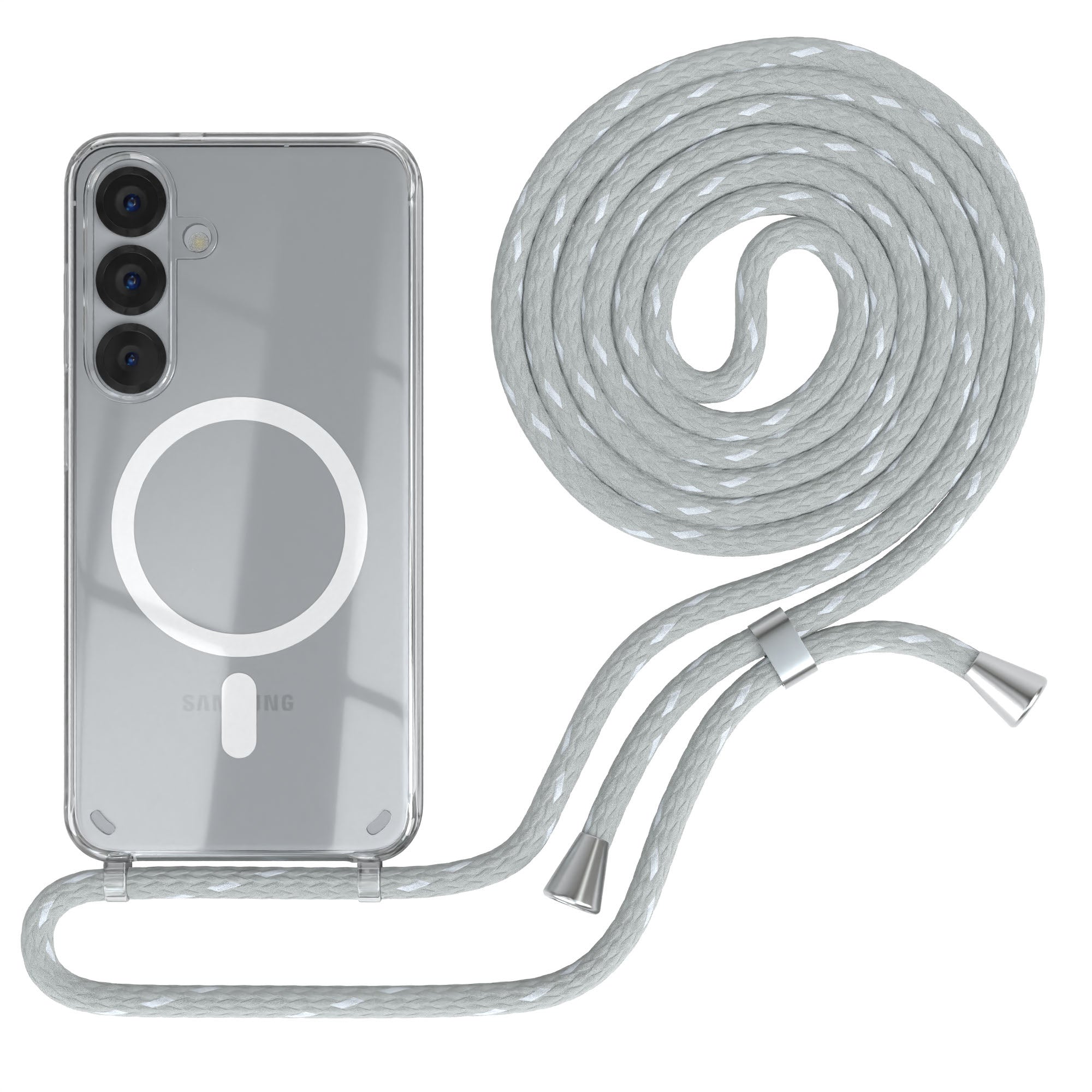 Galaxy S25 transparente Hülle + Kordel mit MagSafe