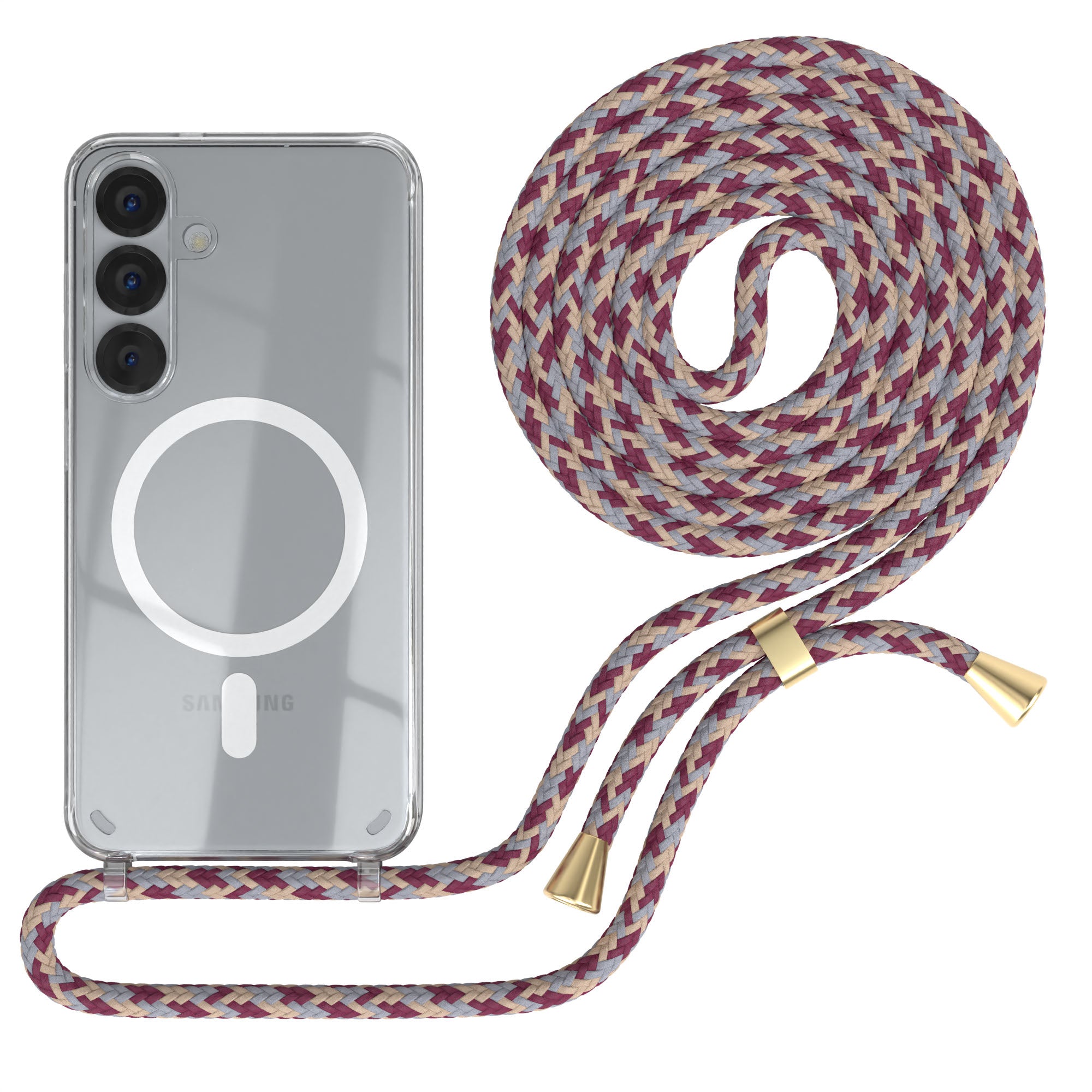 Galaxy S25 transparente Hülle + Kordel mit MagSafe