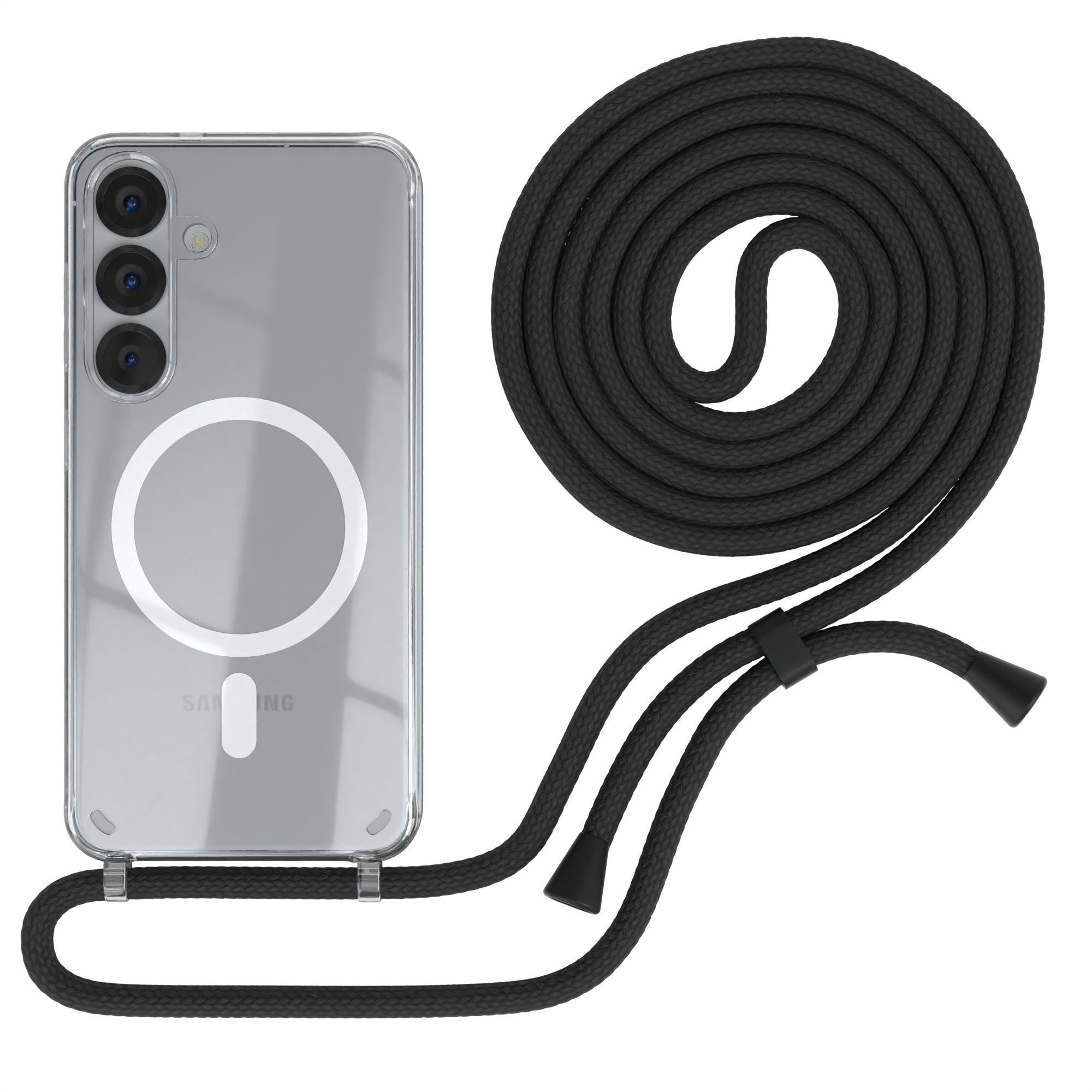 Galaxy S25 transparente Hülle + Kordel mit MagSafe