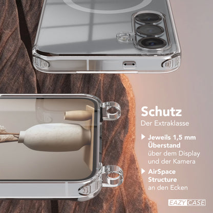 Galaxy S25 transparente Hülle + Kordel mit MagSafe