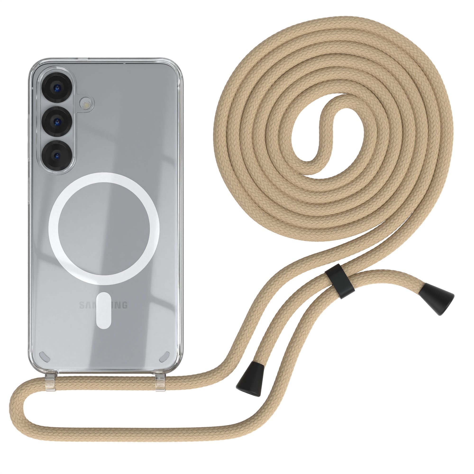 Galaxy S25 transparente Hülle + Kordel mit MagSafe