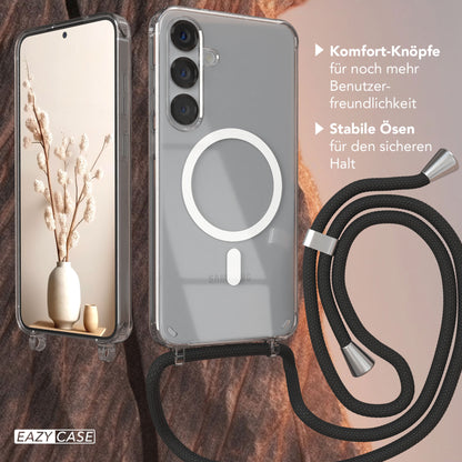Galaxy S25 Plus transparente Hülle + Kordel mit MagSafe