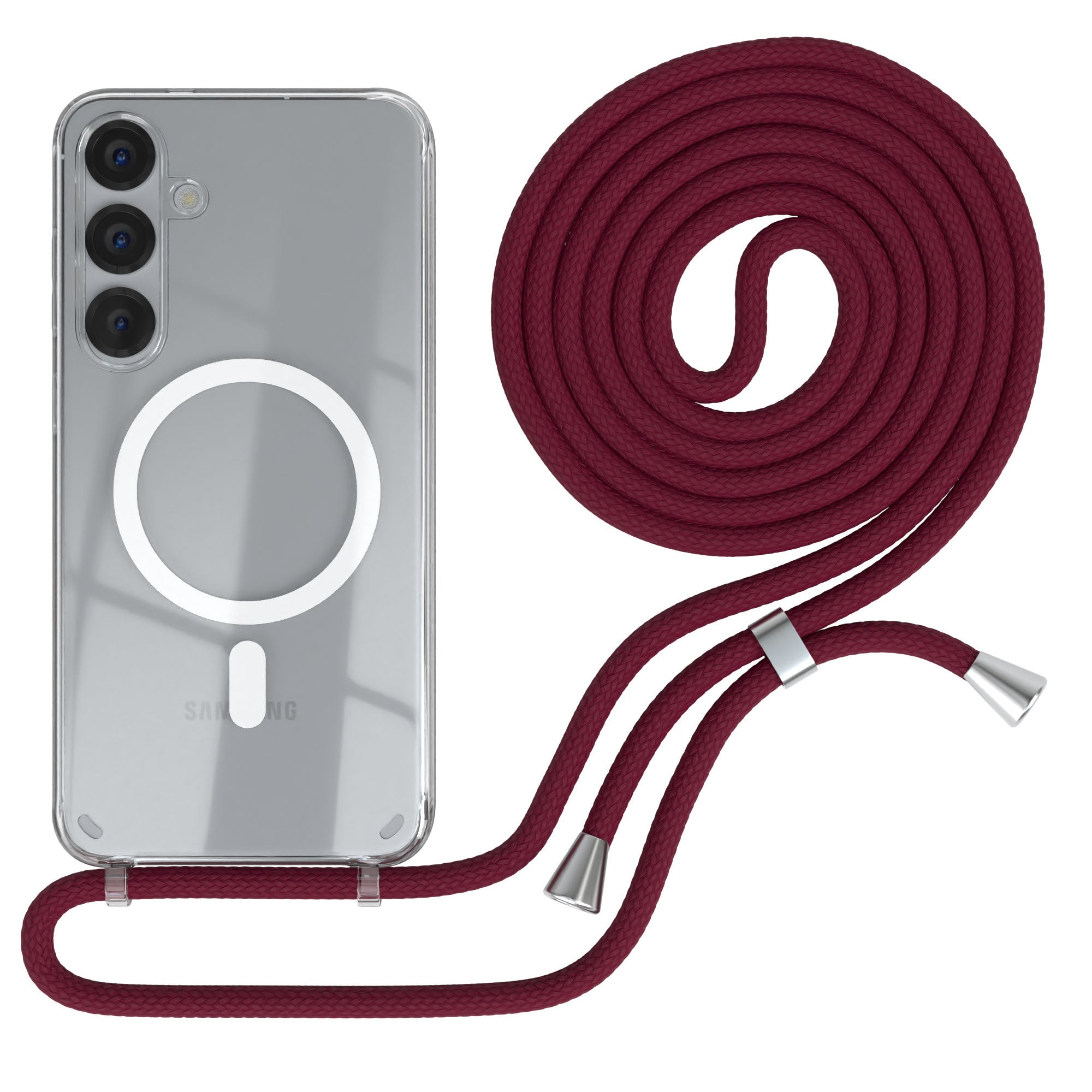 Galaxy S25 Plus transparente Hülle + Kordel mit MagSafe