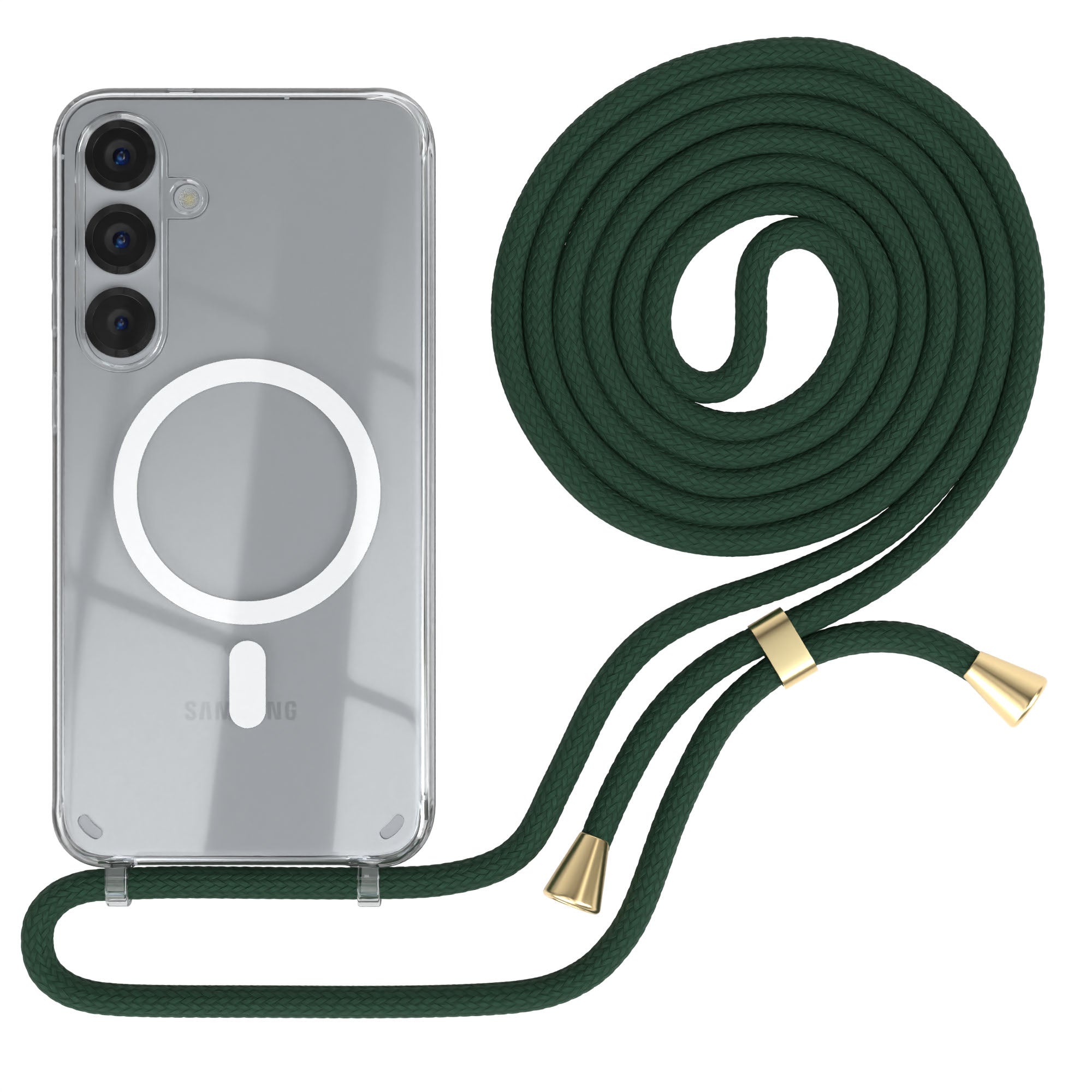 Galaxy S25 Plus transparente Hülle + Kordel mit MagSafe