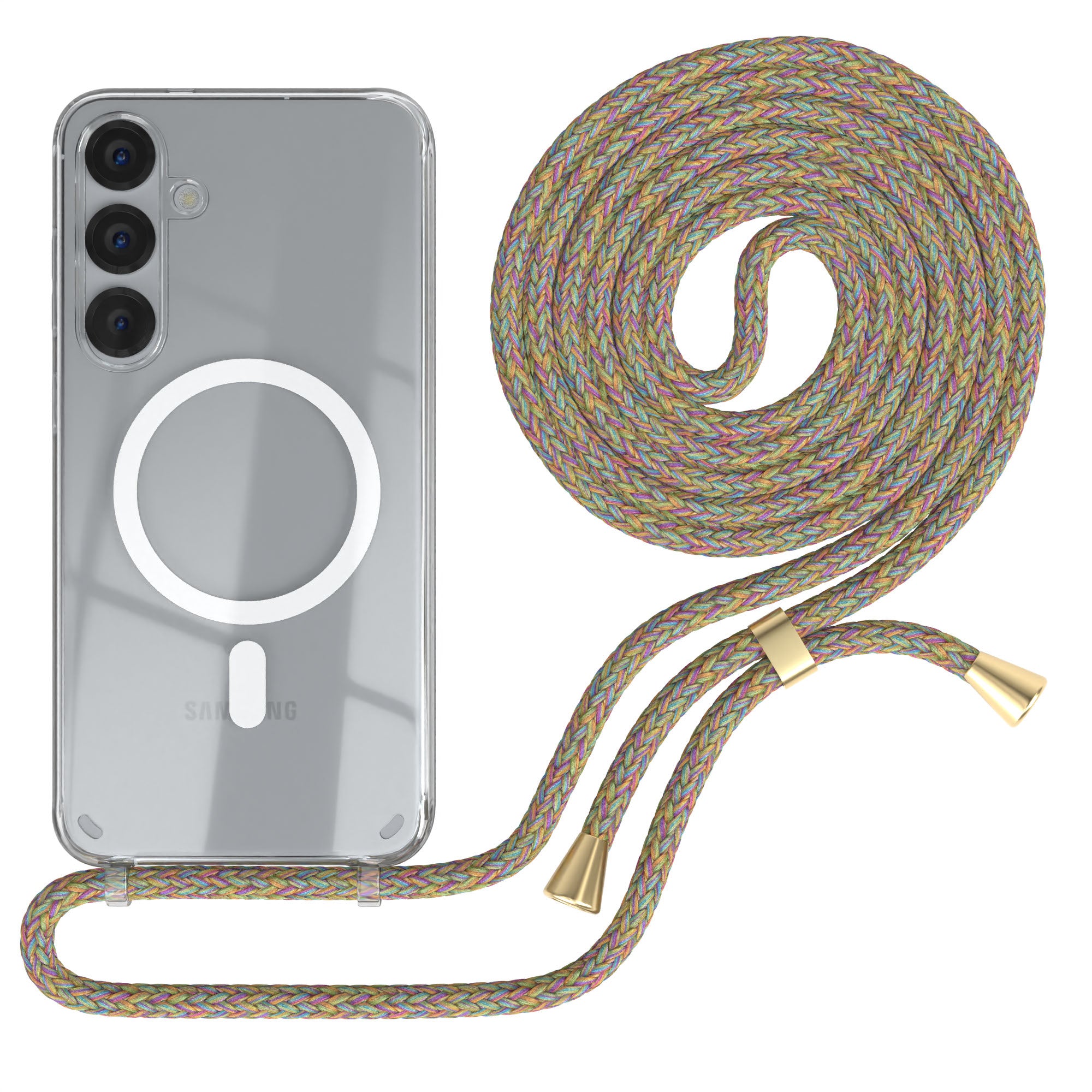 Galaxy S25 Plus transparente Hülle + Kordel mit MagSafe