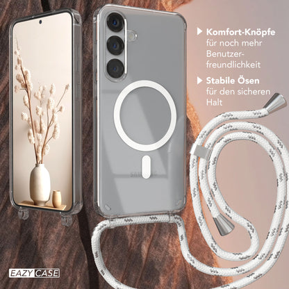 Galaxy S25 Plus transparente Hülle + Kordel mit MagSafe