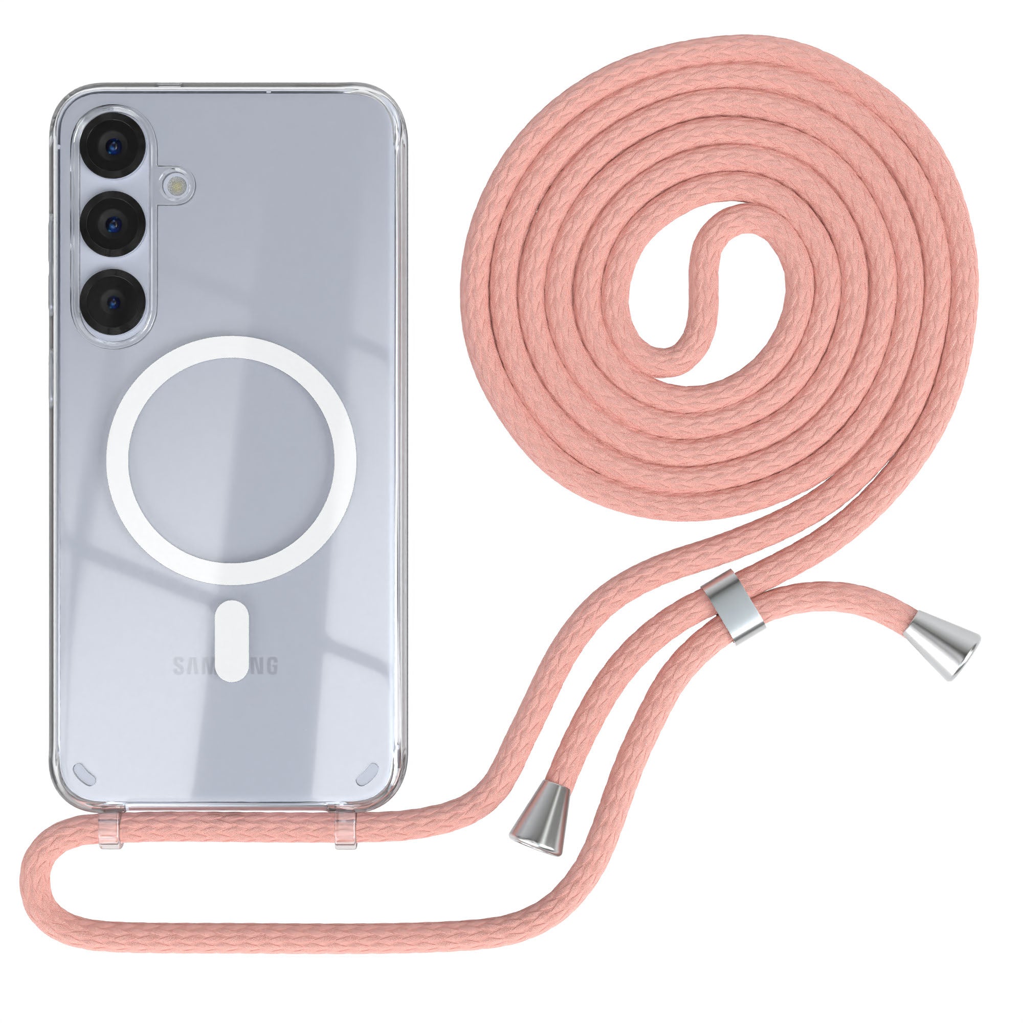 Galaxy S25 Plus transparente Hülle + Kordel mit MagSafe
