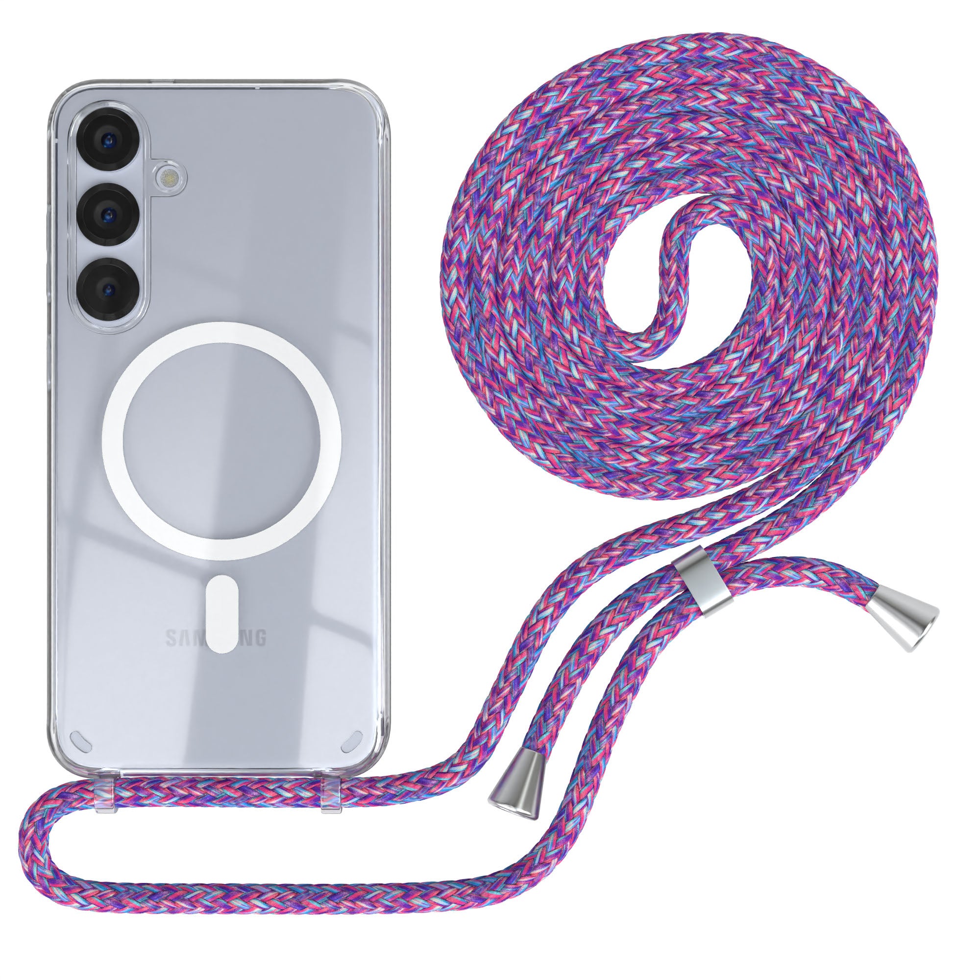 Galaxy S25 Plus transparente Hülle + Kordel mit MagSafe