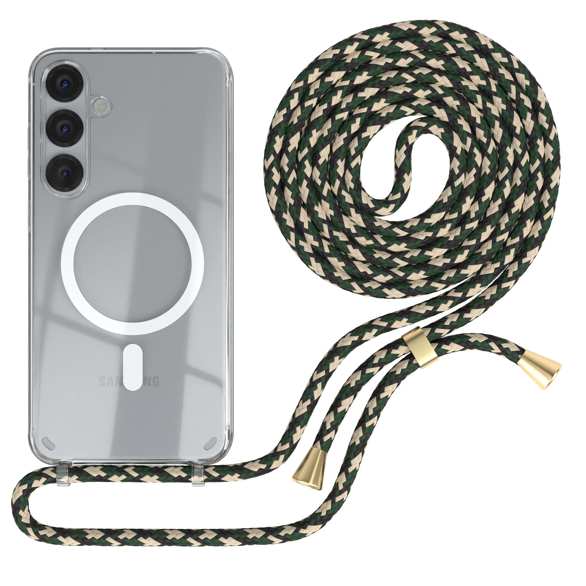 Galaxy S25 Plus transparente Hülle + Kordel mit MagSafe