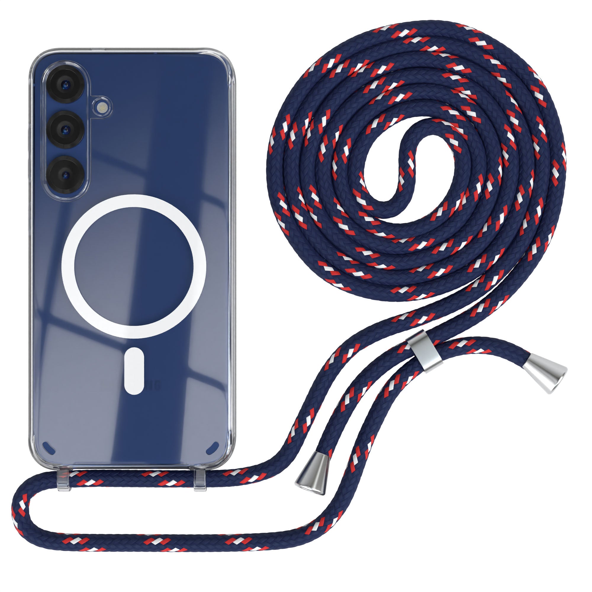 Galaxy S25 Plus transparente Hülle + Kordel mit MagSafe