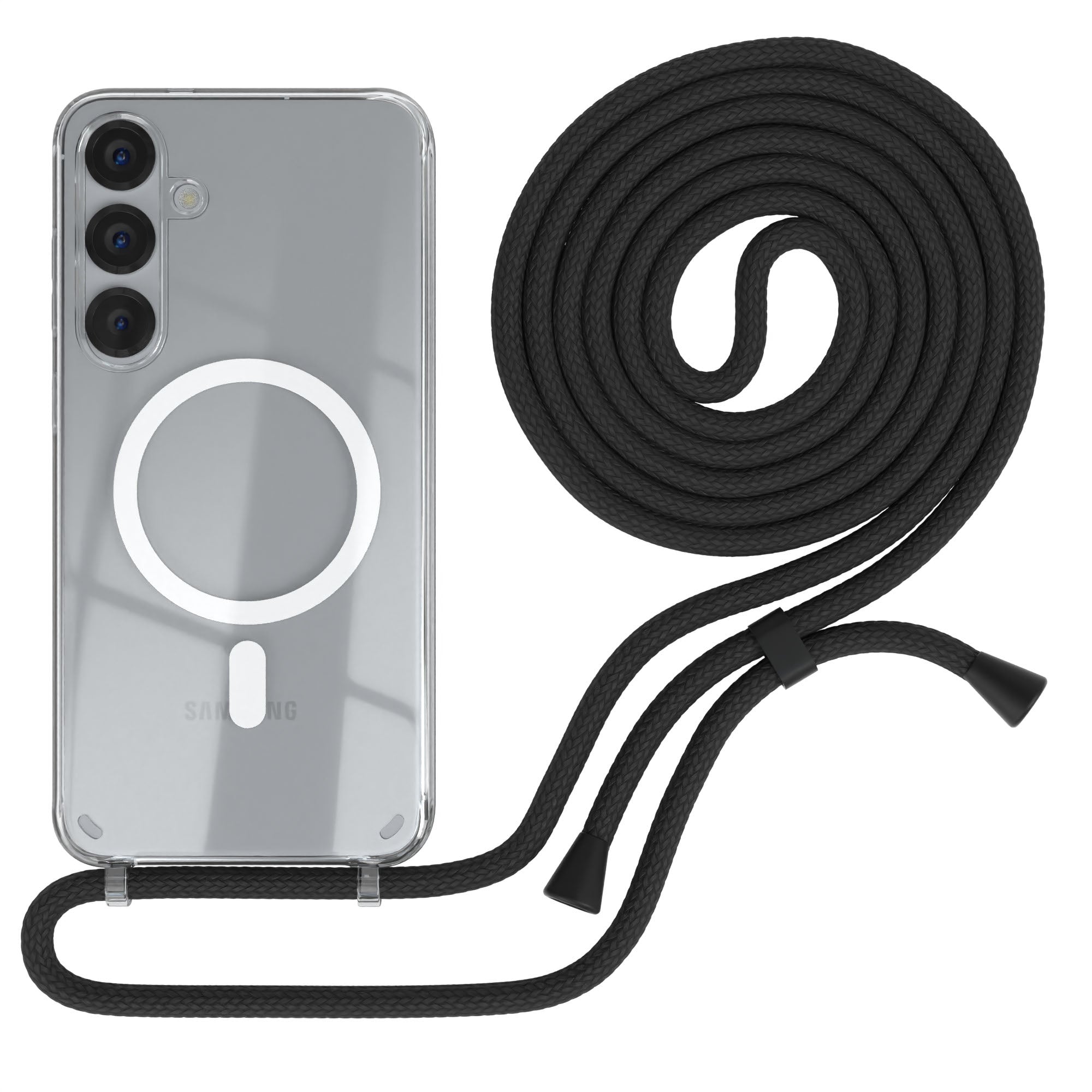 Galaxy S25 Plus transparente Hülle + Kordel mit MagSafe