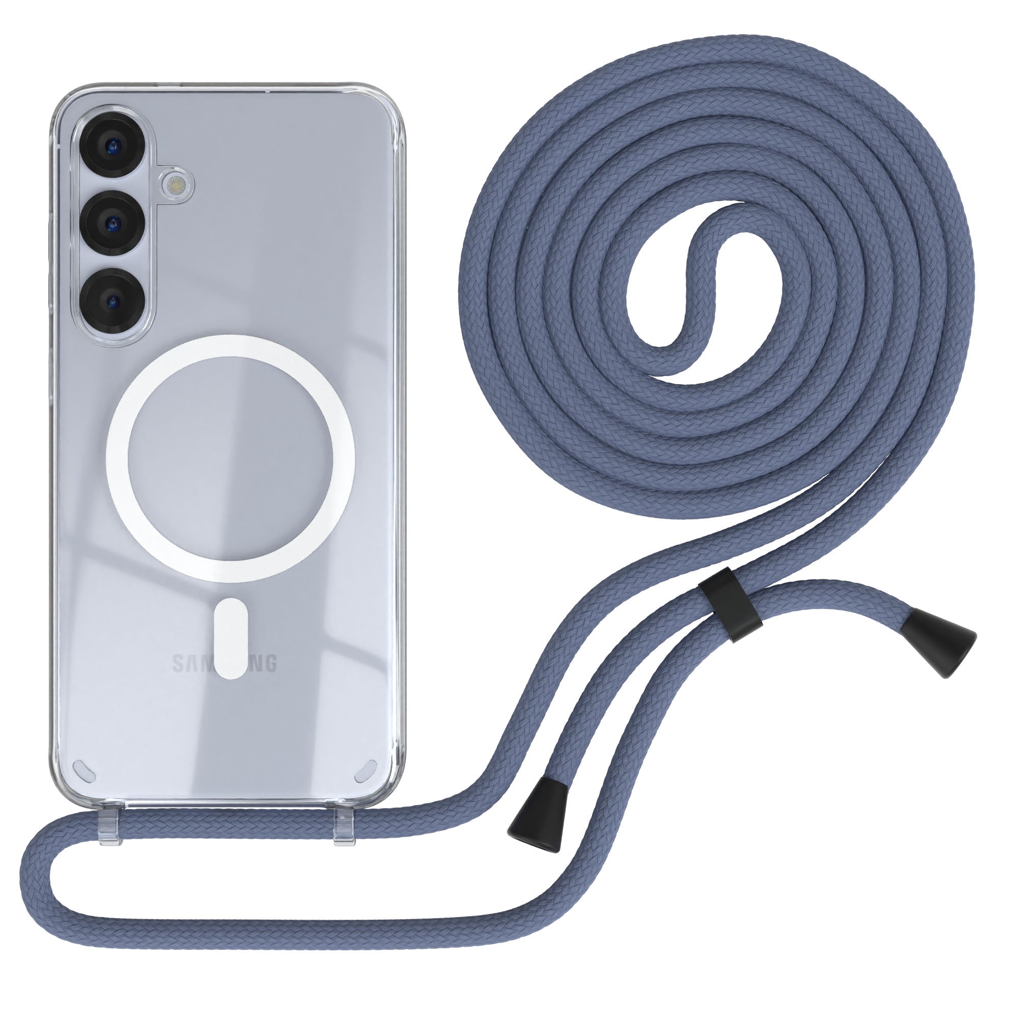 Galaxy S25 Plus transparente Hülle + Kordel mit MagSafe