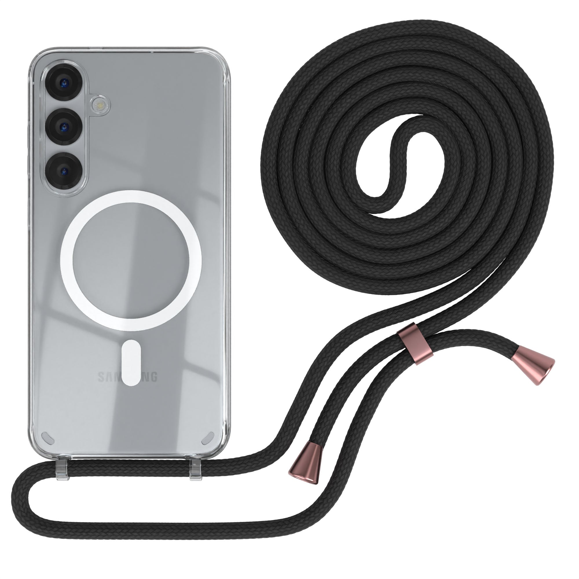 Galaxy S25 Plus transparente Hülle + Kordel mit MagSafe