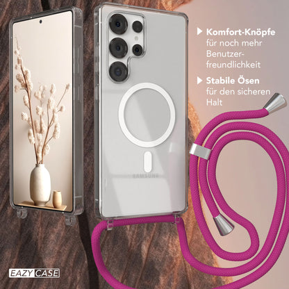 Galaxy S25 Ultra transparente Hülle + Kordel mit MagSafe