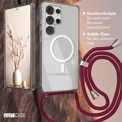 Galaxy S25 Ultra transparente Hülle + Kordel mit MagSafe