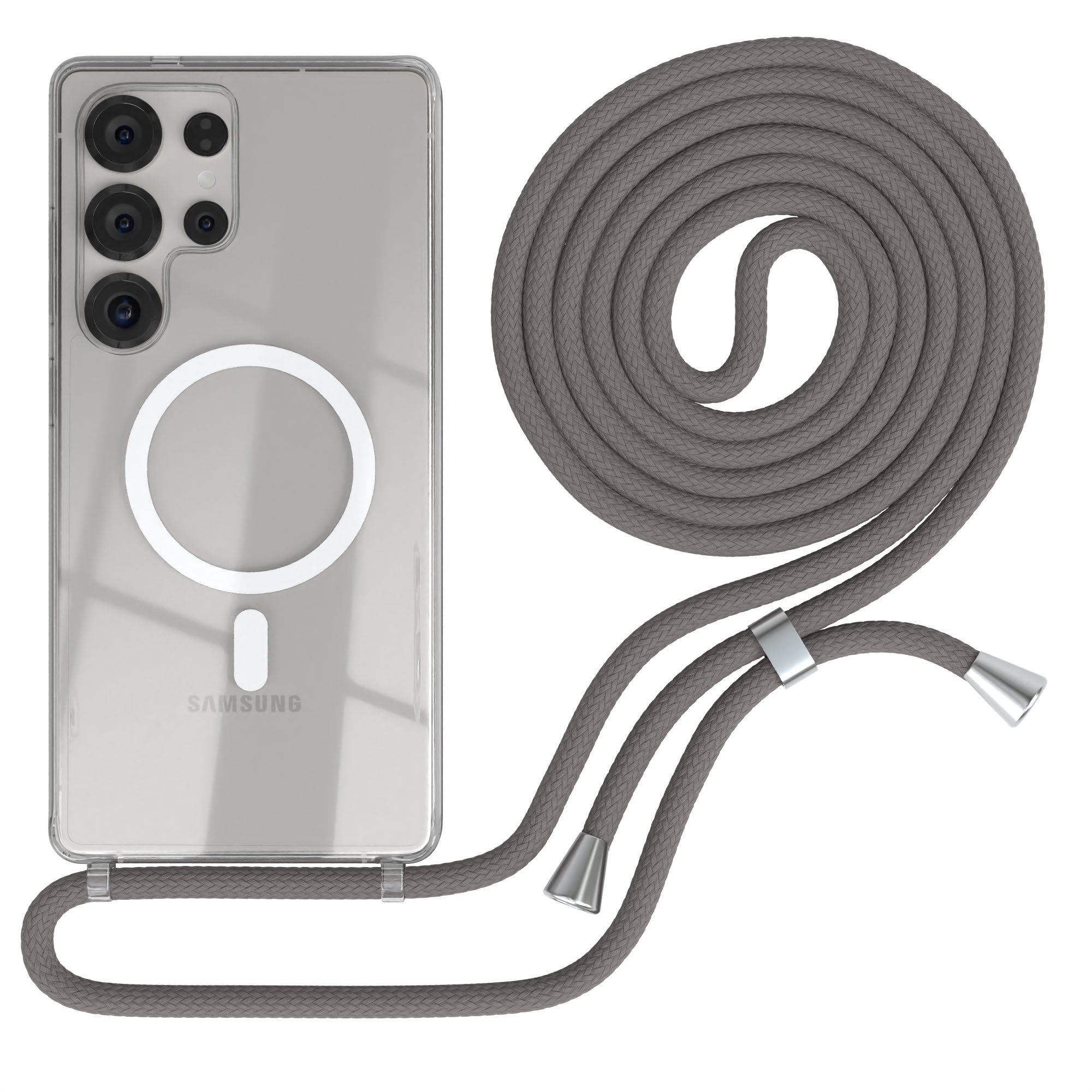 Galaxy S25 Ultra transparente Hülle + Kordel mit MagSafe