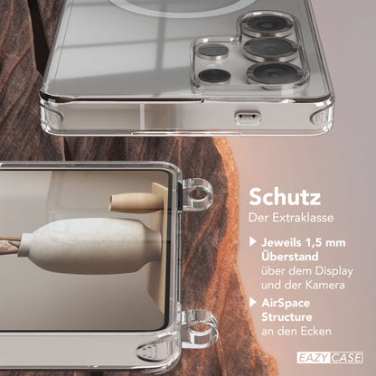 Galaxy S25 Ultra transparente Hülle + Kordel mit MagSafe