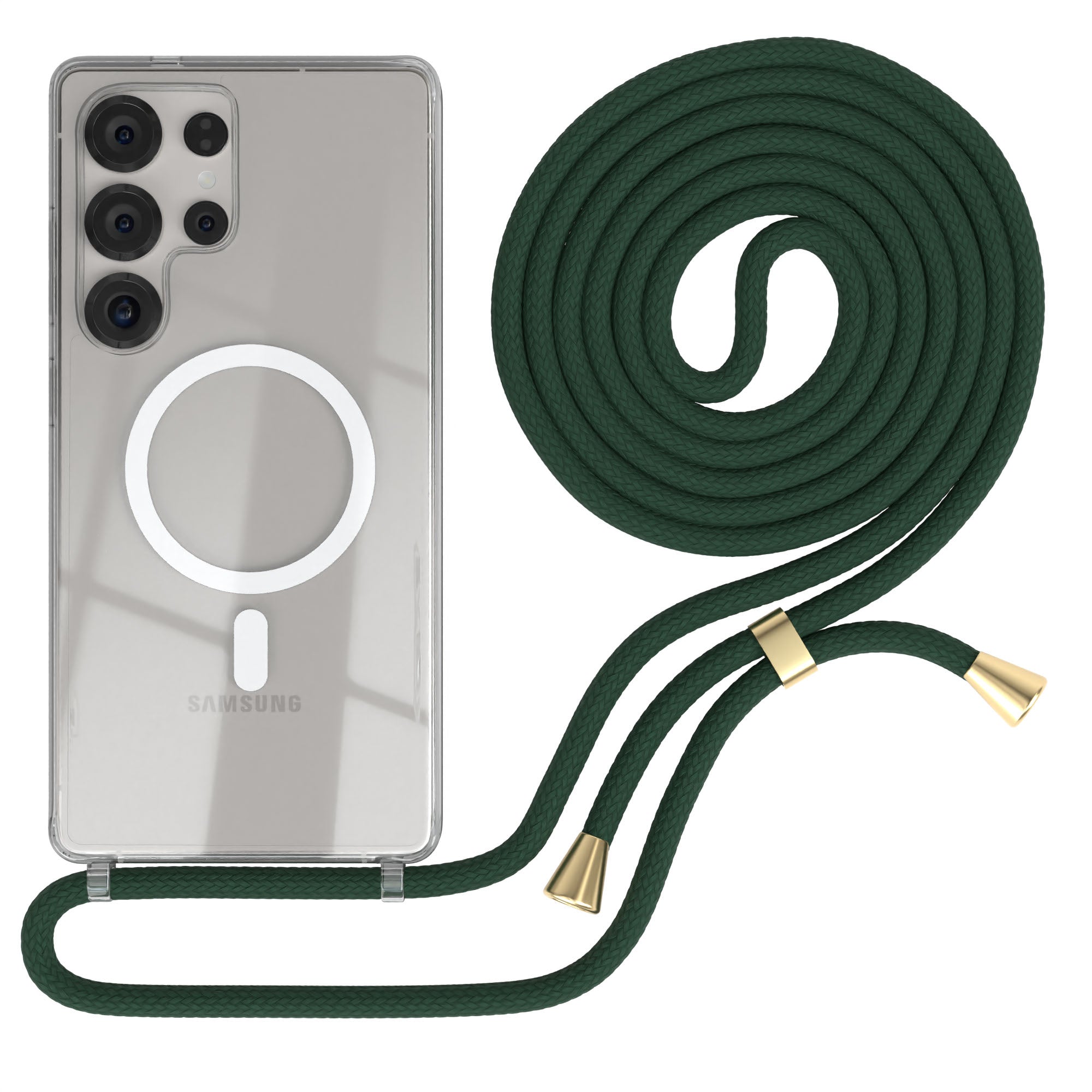 Galaxy S25 Ultra transparente Hülle + Kordel mit MagSafe