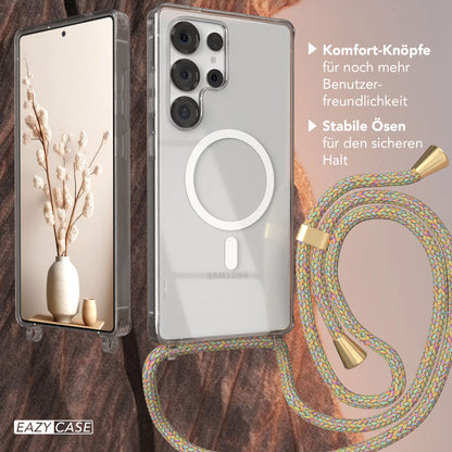 Galaxy S25 Ultra transparente Hülle + Kordel mit MagSafe