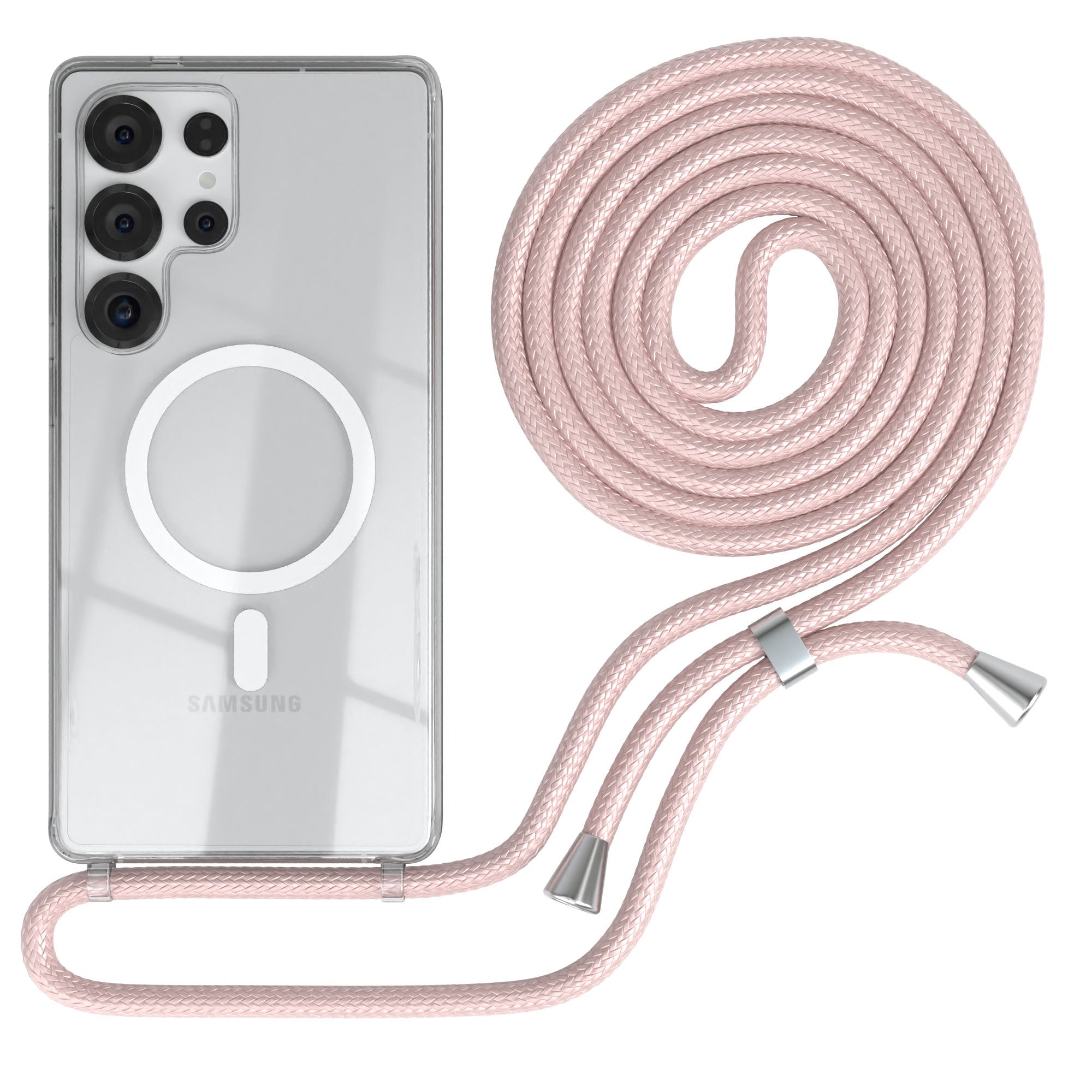 Galaxy S25 Ultra transparente Hülle + Kordel mit MagSafe